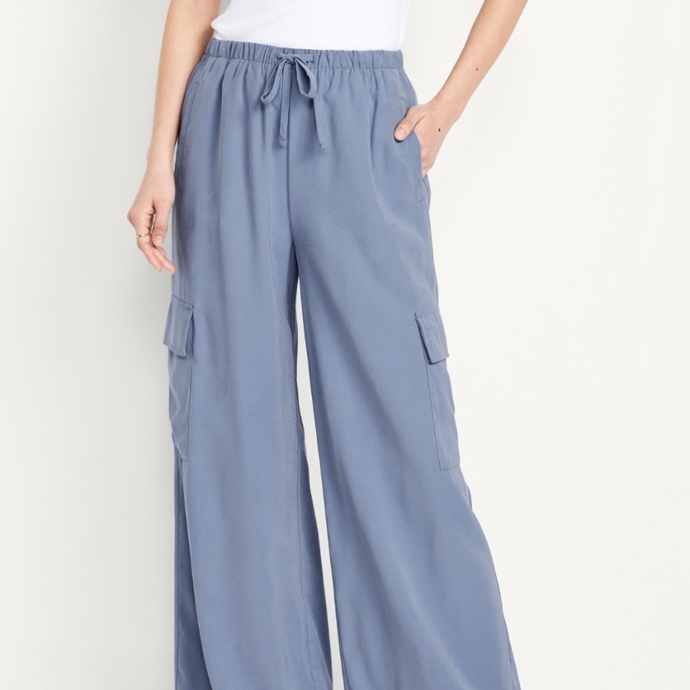 Extra High Waisted Cargo Wide Leg Pant